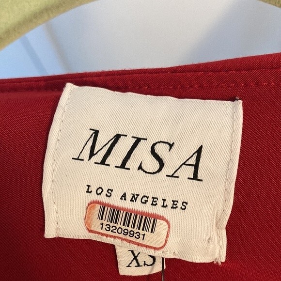 MISA Los Angeles Teget Twisted High Low Red XS Maxi Dress - Picture 6 of 6